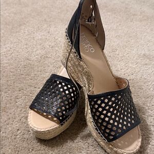 Franco Sarto Black Espadrille Wedges